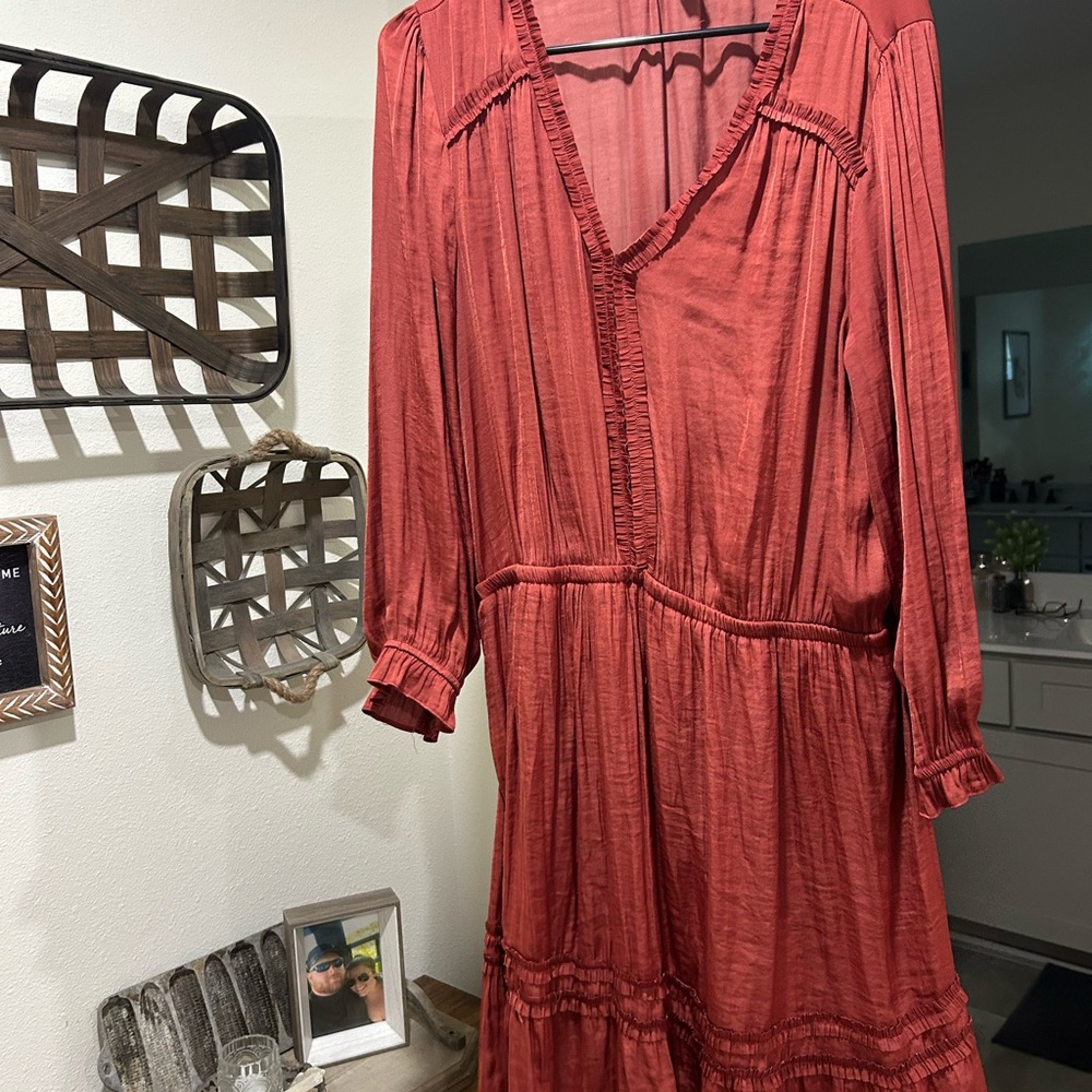 Simply Vera Vera Wang Rust Ruffled Tiered Sundress